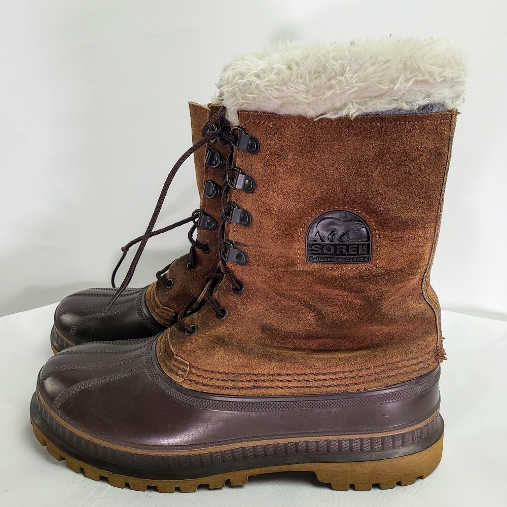 SOREL Men's Brown Caribou Winter Snow Boots Size 8